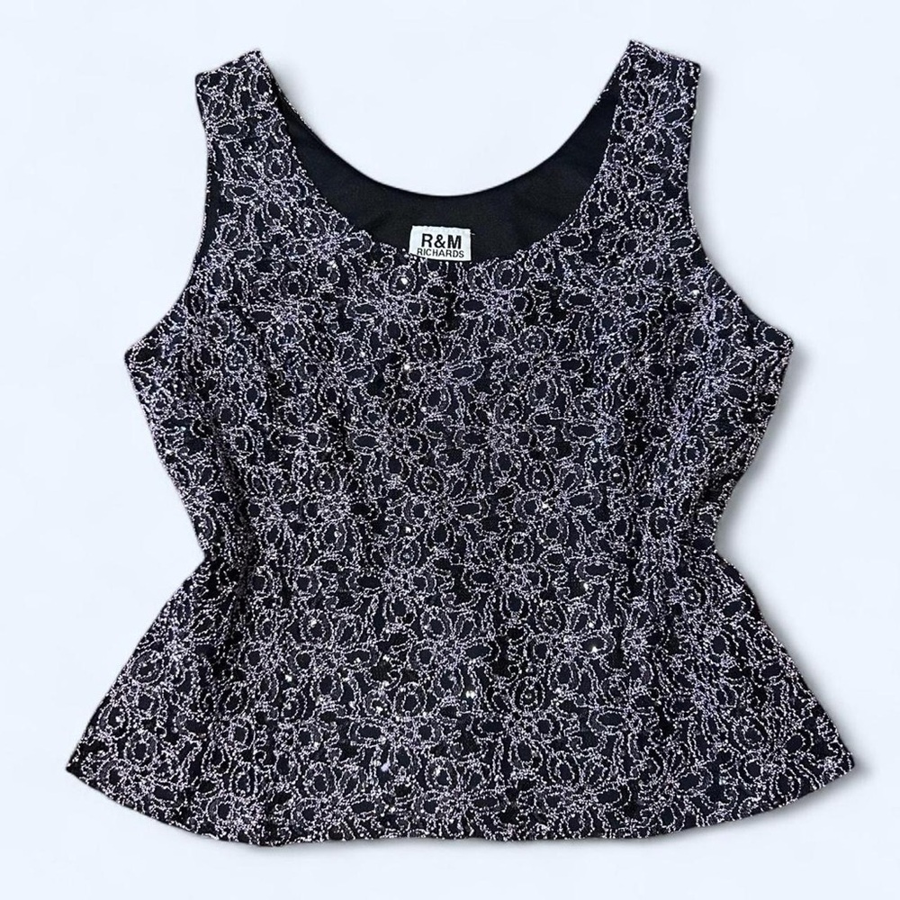 Whimsigoth Purple & Black Floral Top by R&M Richards!